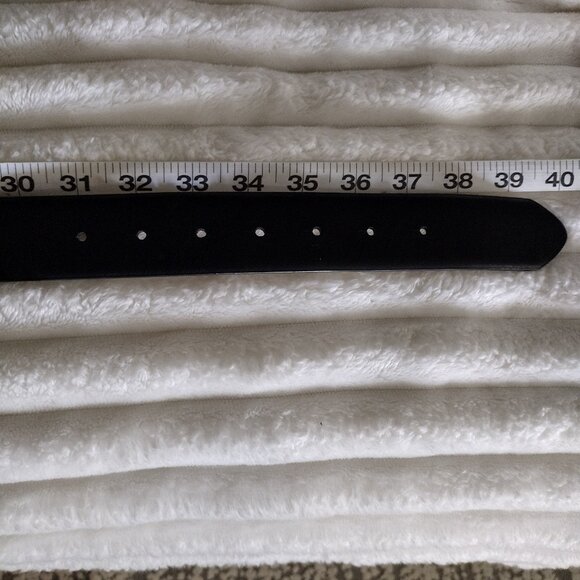 Vince Camuto Statement Belt Pearl Rhinestone Double Circle Buckle Black NWOT M/L - Picture 5 of 5